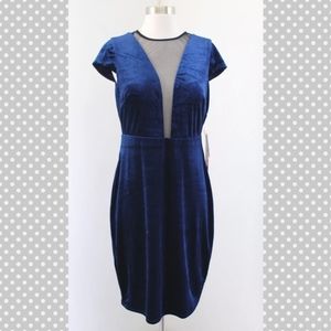 Marina Blue Velvet Dress Size 8